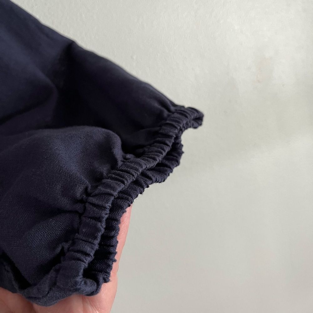 Zk Australia Linen Mini Dress Blue Gray Tie Waist Minimalist 6-8 — image 8 of 8